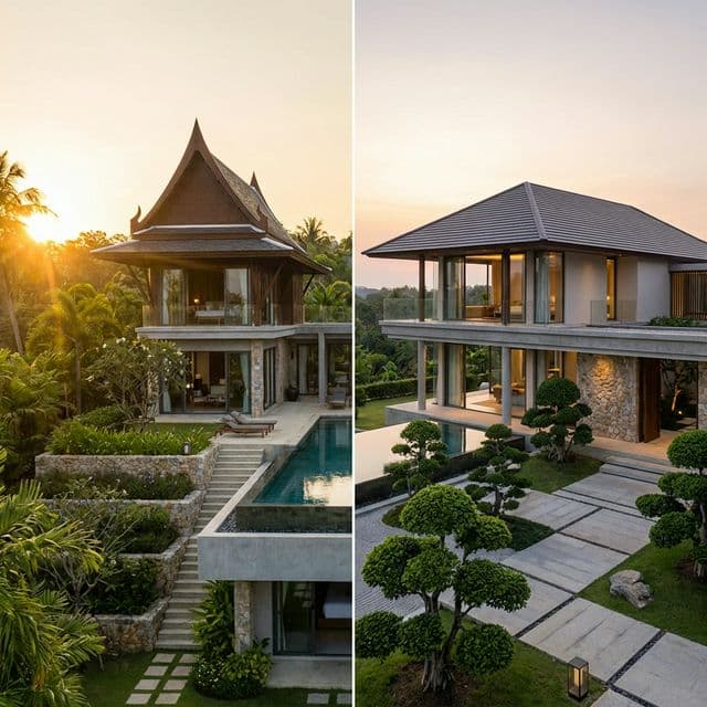 Nên xây nhà Mái Thái hay Mái Nhật? So sánh ưu nhược điểm